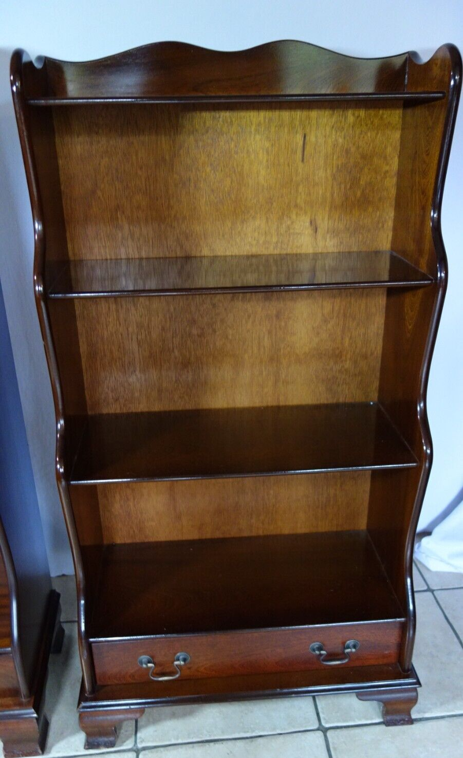 A Pair of Victorian Style Mahogany Waterfall Bookcases eBay