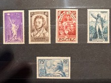 Timbres France 1936 nos 309, 310, 312, 314 et 313, neufs  sans charnière