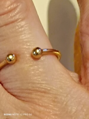 Offener Ring vergoldet NEU Minimalistisches Design verstellbar schicker Stil schlicht Gr. 52