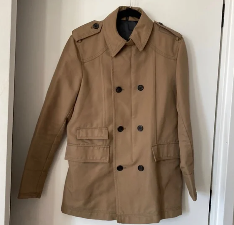 Zara Double Breasted Short Trench Coat Men M