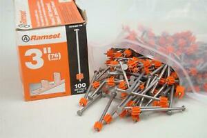 H630 Lot of 2 Boxes Ramset 1524 3/" 76mm Plated Pins Powder Fasteners 100//Box