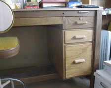 Hamilton Drafting Table 2-Drawer Chest - oak