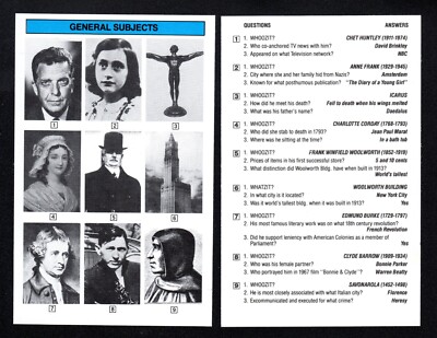 Clyde Barrow Partner of Bonnie Vintage General Trivia Card A-04