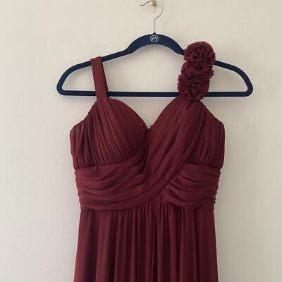 DANCING QUEEN burgundy rose decal maxi formal gown | eBay
