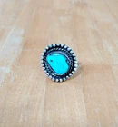 Sterling Silver Vintage Antique Handmade Turquoise Ring Sz 7