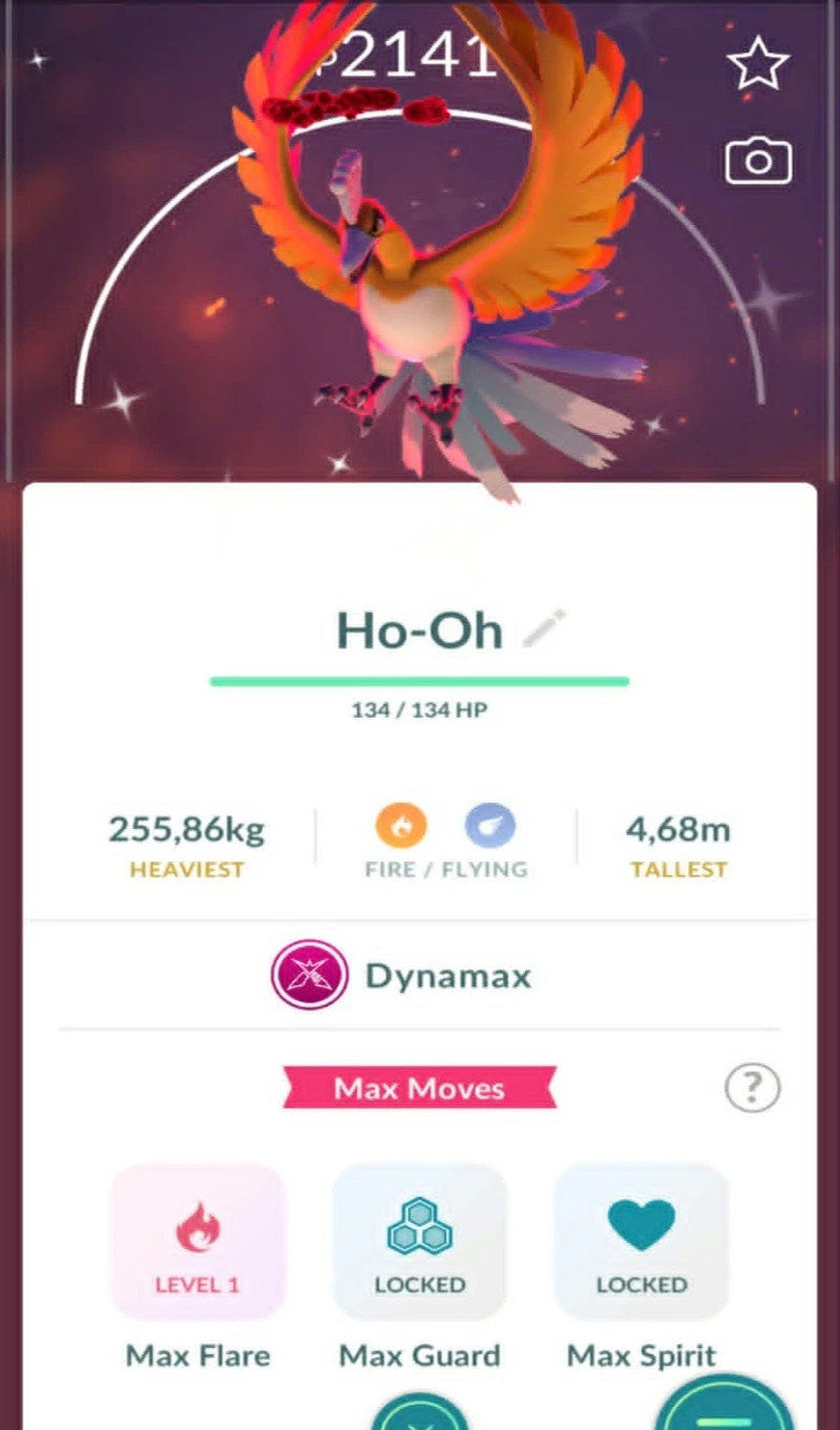 Shiny Dynamax Ho-oh- PTCs - Read Description