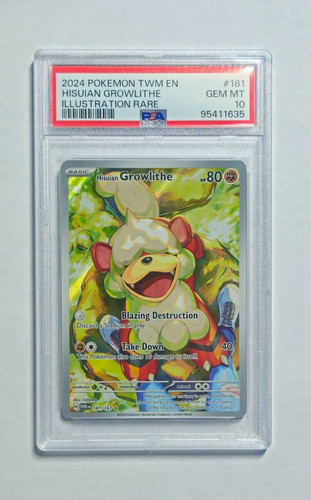 Pokemon Company Hisuian Growlithe 181/167 Twilight Masquerade IR Holo PSA 10