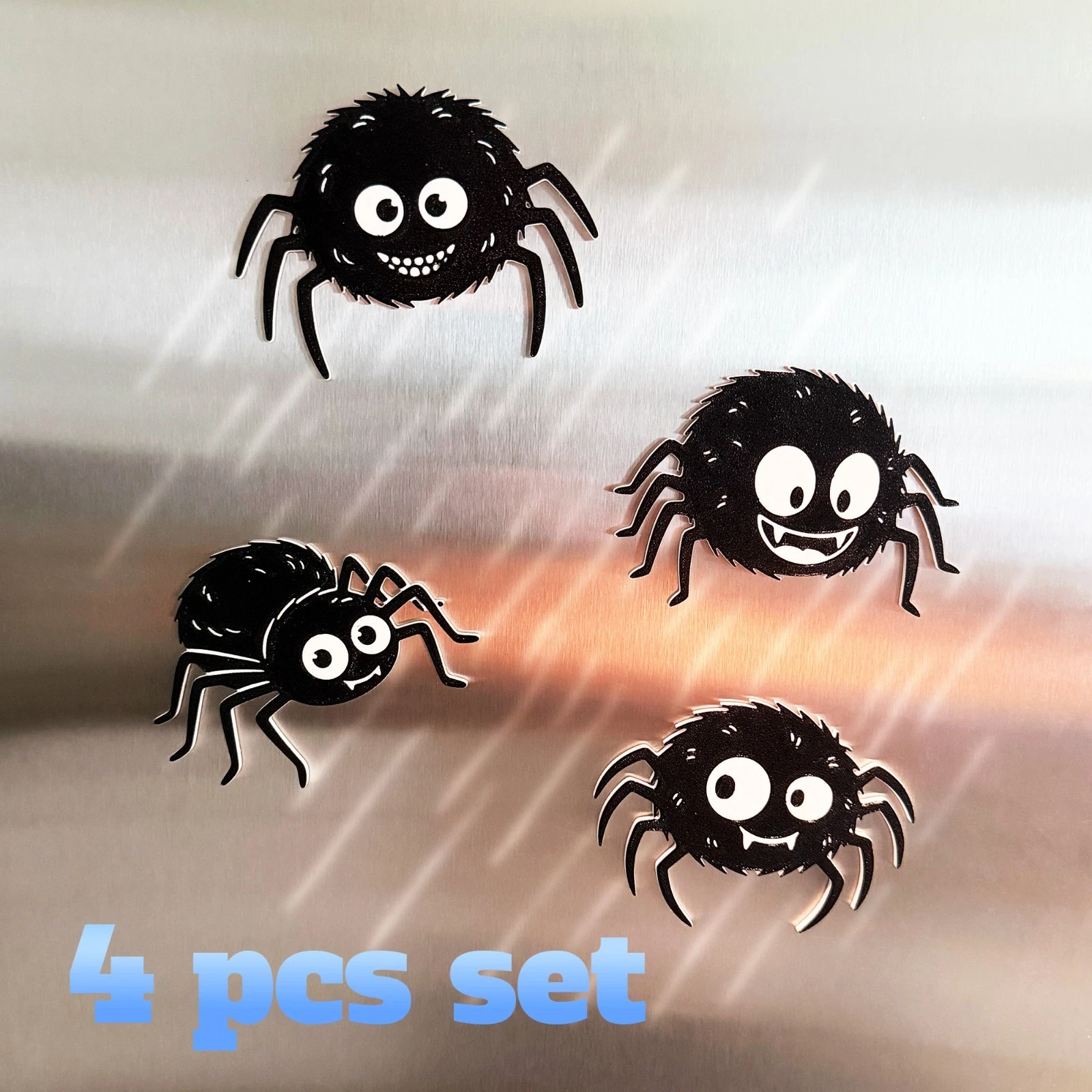 Halloween Spider Fridge Magnets Set Spooky Kitchen Decor