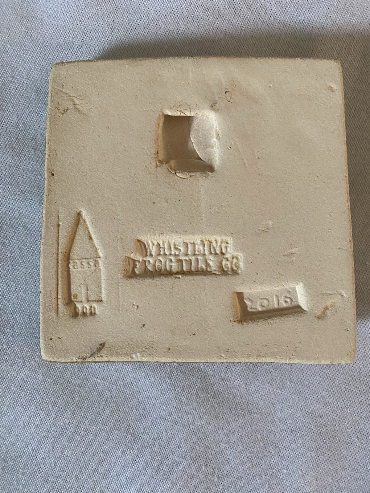 Whistling Frog & TL Tile Handmade Tile Art Nuthatch And Scottish Pine Perfect!!