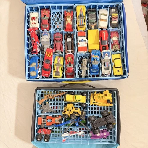 Vintage Car Lot Hot Wheels Matchbox GD 80s 90s 2000s Lot Of 60 + Case