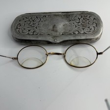 Antique Bifocal glasses with case