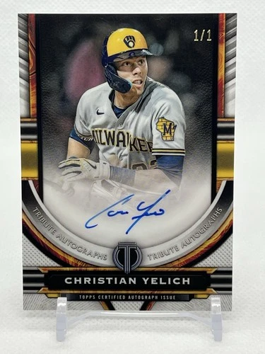 2023 Topps Tribute Christian Yelich Auto Black 1/1 Brewers #TA-CY