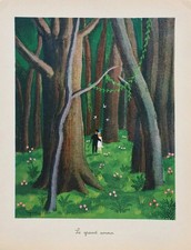 Raymond PEYNET: Le grand amour, signed humorous color engraving, 1943