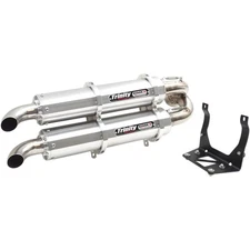 Trinity Racing Stage 5 Dual Slip-Ons-Brushed Muffler for 2022 Can-Am Maverick
