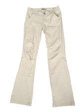 PrAna Halle Pants Women's 10 Beige Khakis Roll Up Straight Leg Hiking Camping