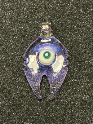 Glass Pendant Necklace Purple Crab Claw Monster Made In USA  Fast Shipping