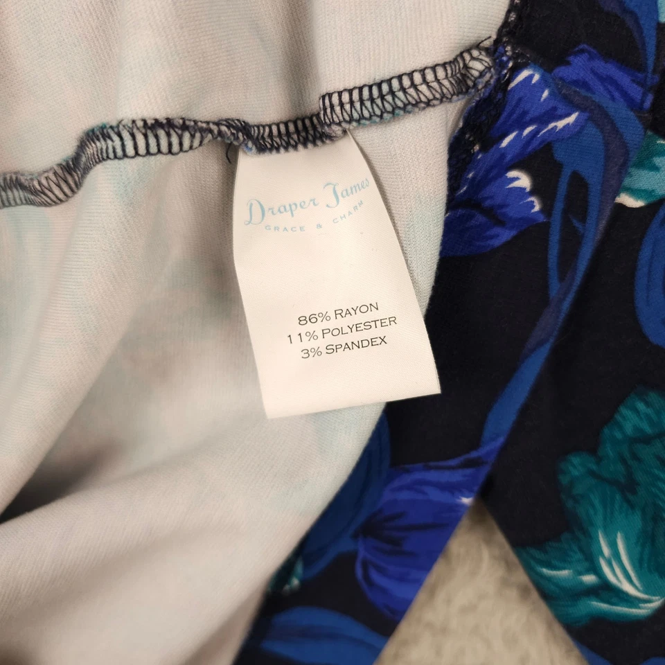 Draper James платье женщин средний Нассау синий зимний цветочный вязаный чехол 3/4 рукав - Изображение 4 из 4