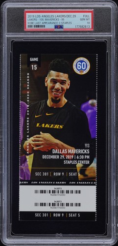 PSA GEM 10 - KOBE BRYANT TALKS SMACK TO LUKA DONCIC - LAKERS 2019 FULL TICKET