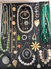 Wearable Costume Jewelry Lot Vintage Mod 1Lb 11oz Signed Unsigned Jade? 46 Piece