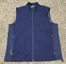 Polo Golf Ralph Lauren Packable Water Resistant Windbreaker Vest Mens Large Blue