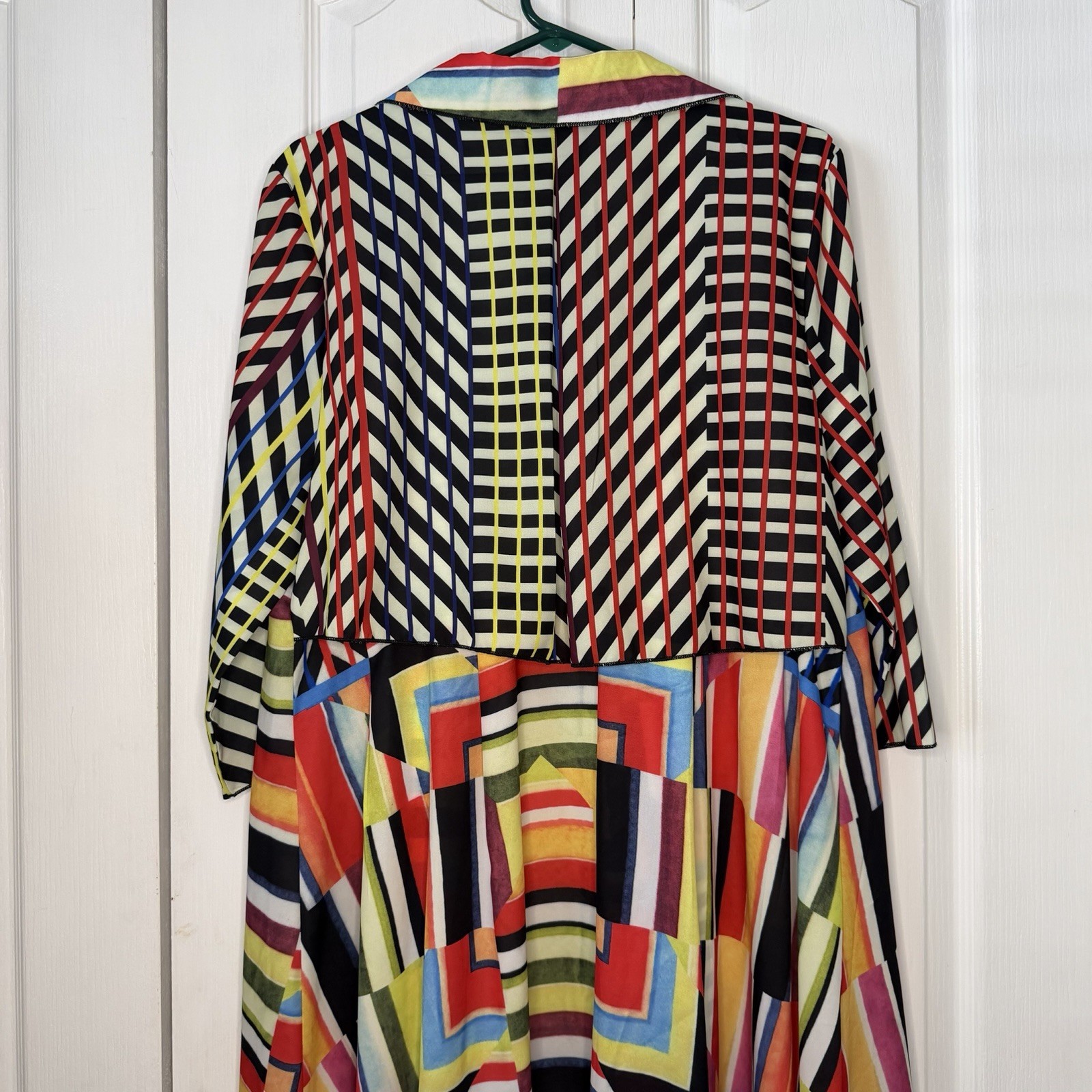 Colorful Geometric Patterned duster cardigan or s… - image 4