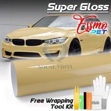 ESSMO PET Super Gloss Cloudy Yellow Vehicle Vinyl Wrap Decal Sheet Like Paint