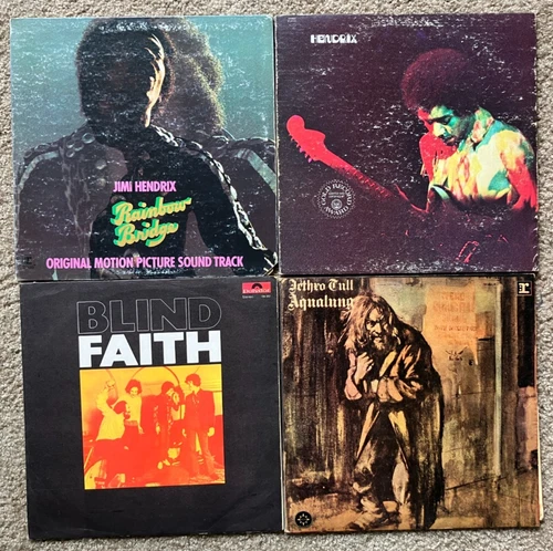 Lot of 4 Rock Vinyl LP albums - Jimi Hendrix, Jethro Tull, Blind Faith.  VG+
