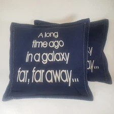 Vintage 2 Pottery Barn Kids Star Wars Pillows w/ Shams A Long Time Ago...