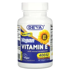 2 X Deva, Vegan Vitamin E with Mixed Tocopherols, 400 IU, 90 Vegan Caps