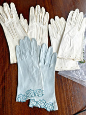Vintage Ladies Leather Gloves Lot of 3 Wrist Length  6 