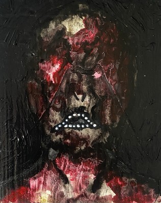 ''Blind'' Original Horrorkunst Aquarell, Gouache & Acrylfarbe auf Karton