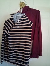 Bundle Of 2 Ampersand Avenue Hoodie Sweatshirt Women's Double Hood Large L