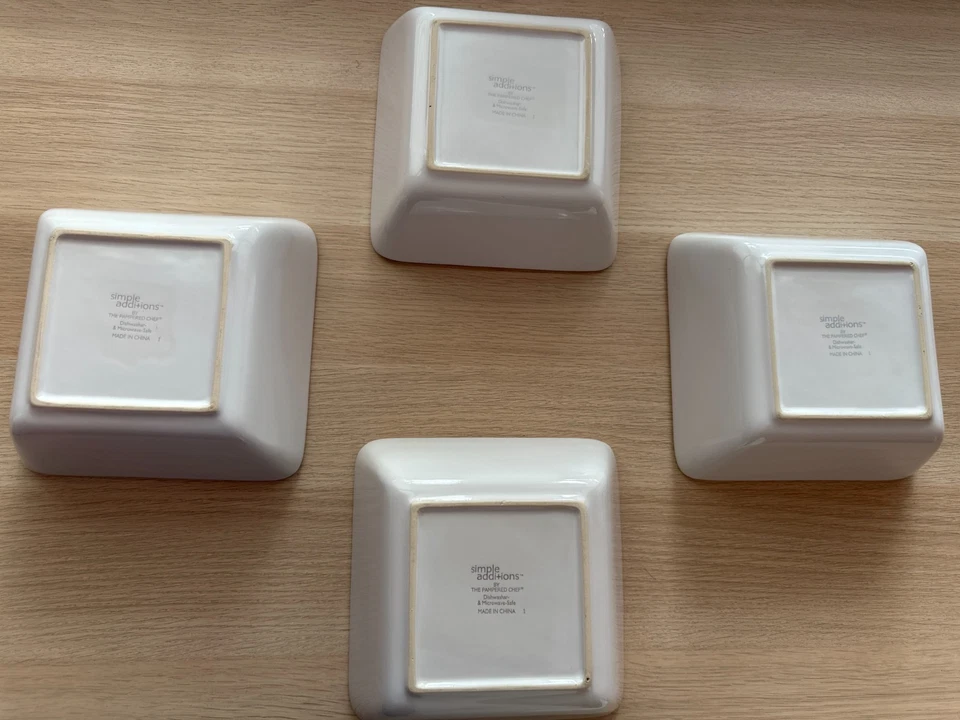 Pampered Chef Simple Additions White Square Serving Bowl Set of 4 - 7.5x7.5 - Image 2 of 3