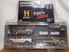 GREENLIGHT 1:64 2015 FORD F-150 & 1968 MUSTANG GT & TRAILER PAWN STARS GL 31130B
