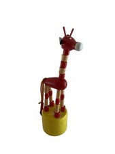 1970s wooden giraffe push up puppet