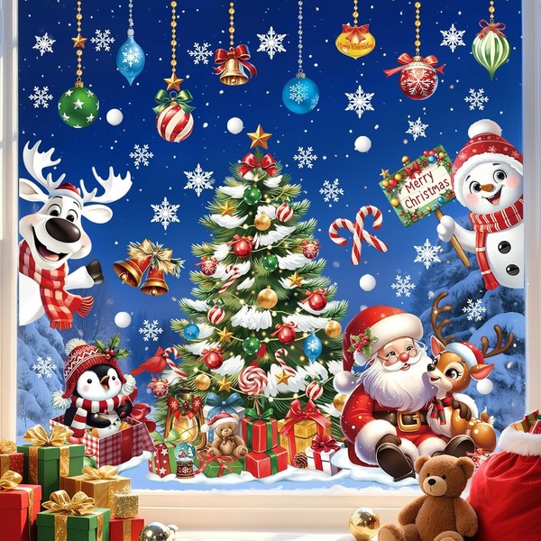 Fensterbilder Weihnachtsbaum 3D Weihnachtsmann Weihnachtsdeko Weihnachten-image