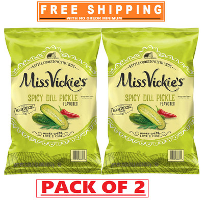 2 PACKS-Miss Vickie's Spicy Dill Pickle Potato Chips, 22 oz.