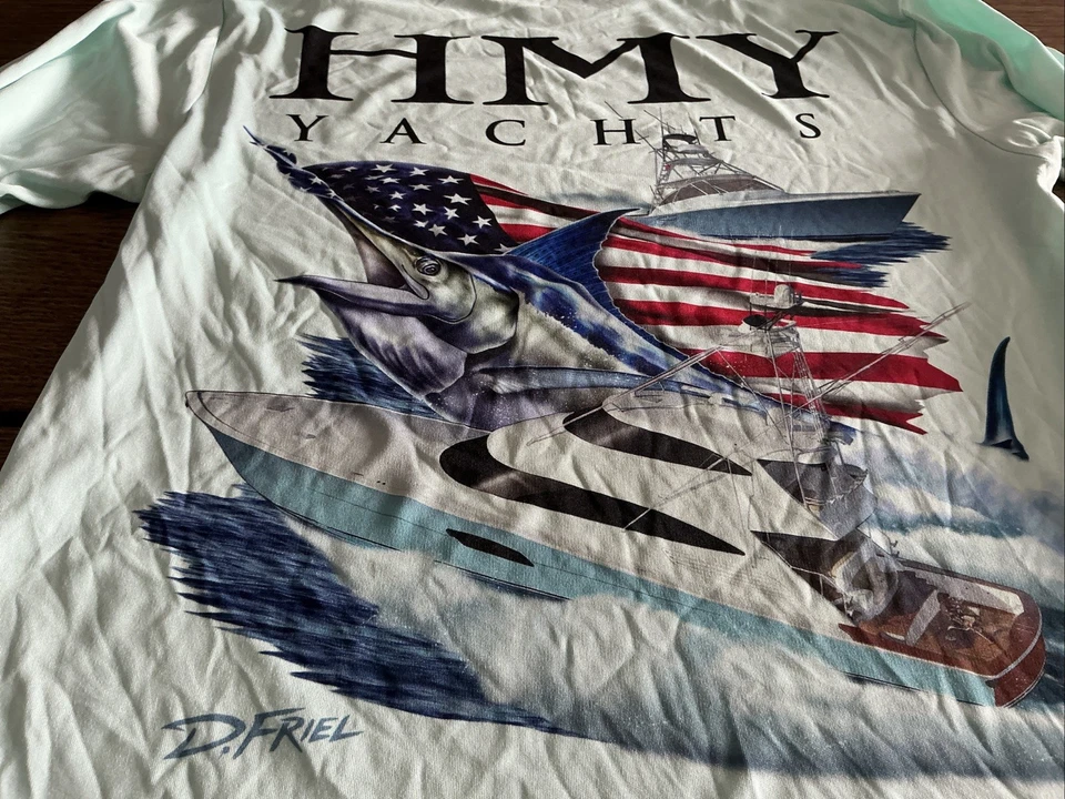 HMY Yachts - Connected By Water -D Friel  T-Shirt Men's Small Great Graphic Fish - Image 2 of 4