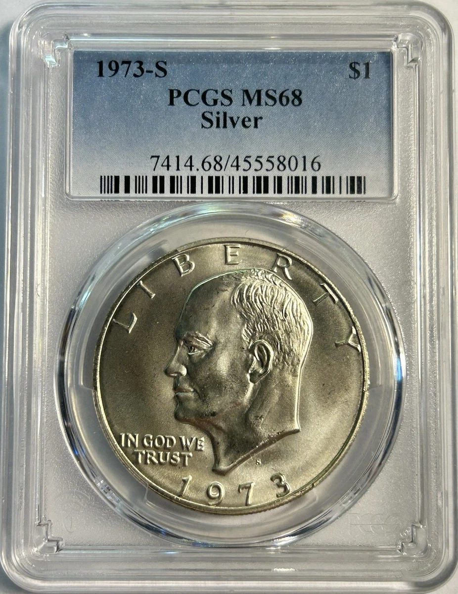 Silver PCGS Certified MS 68 Graded Eisenhower Dollars (1971-1978