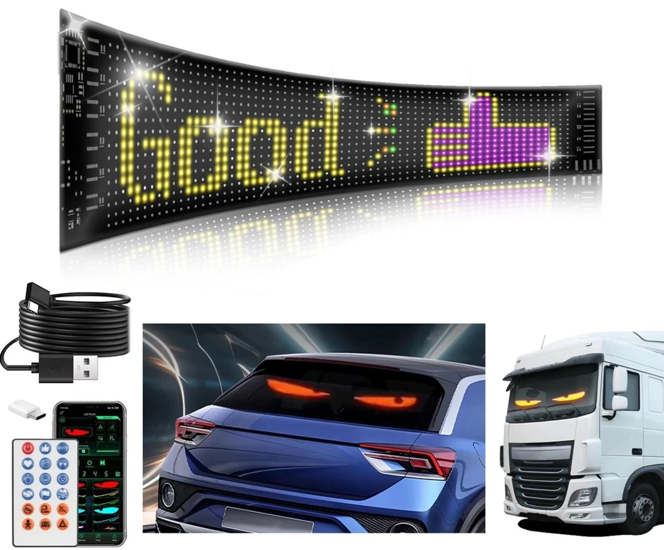 Panneau Flexible 59x12 cm Écran LED Couleur RVB USB 5V pour Voiture Vitrine - Photo 2/4