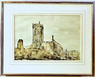 Original Kunst James Wilkie gerahmt signiert Gemälde St Nicholas Cole Abbey London