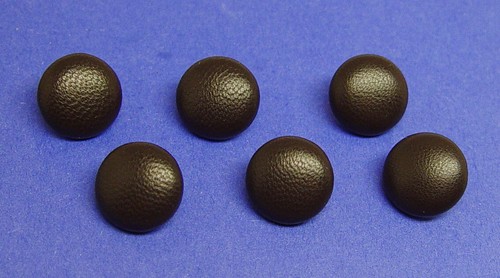 6 MADE IN USA 15 MM DARK CHOCOLATE BROWN LEATHER BUTTONS FOR JACKETS,BLAZERS ETC - Picture 3 of 7