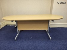 Oval Meeting / Conference Table Maple Wood Top and Modesty Panel - 200cm Wide