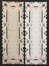 Embroidery Cutwork Polyester Embroidered Rose Placemats Table Runner Wedding