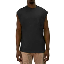 Key Sleeveless Pocket T.  Key Mens No Sleeves Pocket T, Key 823 Black