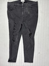 Abercrombie & Fitch 35 Womens Jeans Black High Rise Distress Curve Love Skinny