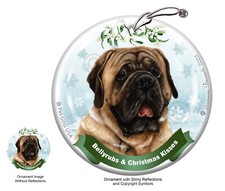 Mastiff Bellyrubs and Christmas Kisses Holiday Ornament