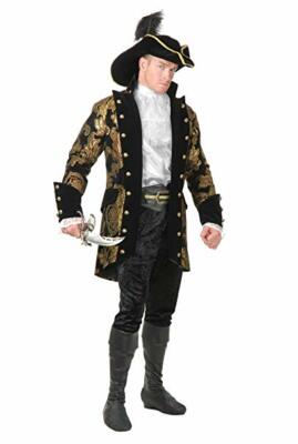 Charades Königsblau Piraten Kapitän Brokat Jacke Adult Herren Halloween Kostüm