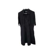 Lauren Ralph Lauren Black Label Black Cotton Short Sleeve Shirt Dress MM