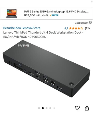 Lenovo Thunderbolt 4 Dockingstation  EU/INA/Vie/Rok 4080030 EU Mit Garantie